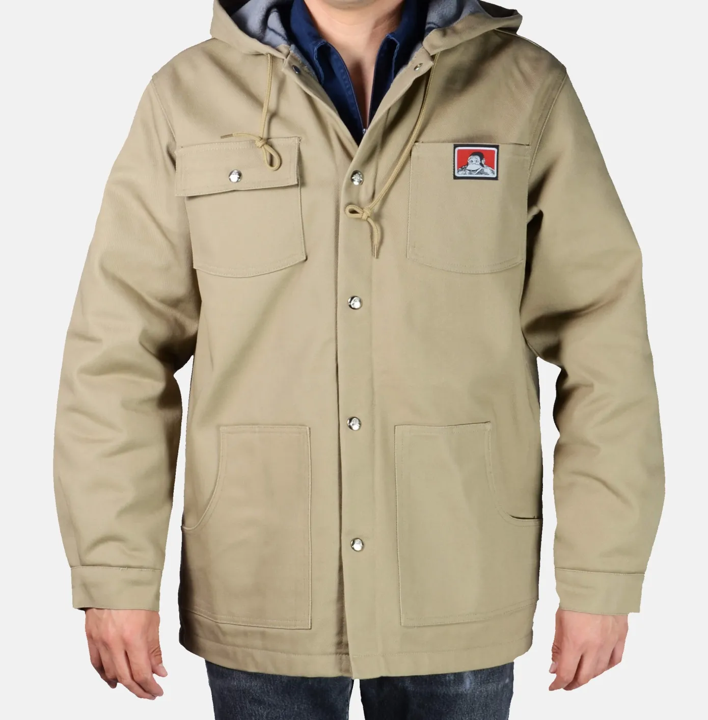 Hooded Jacket w/ Snaps - Khaki